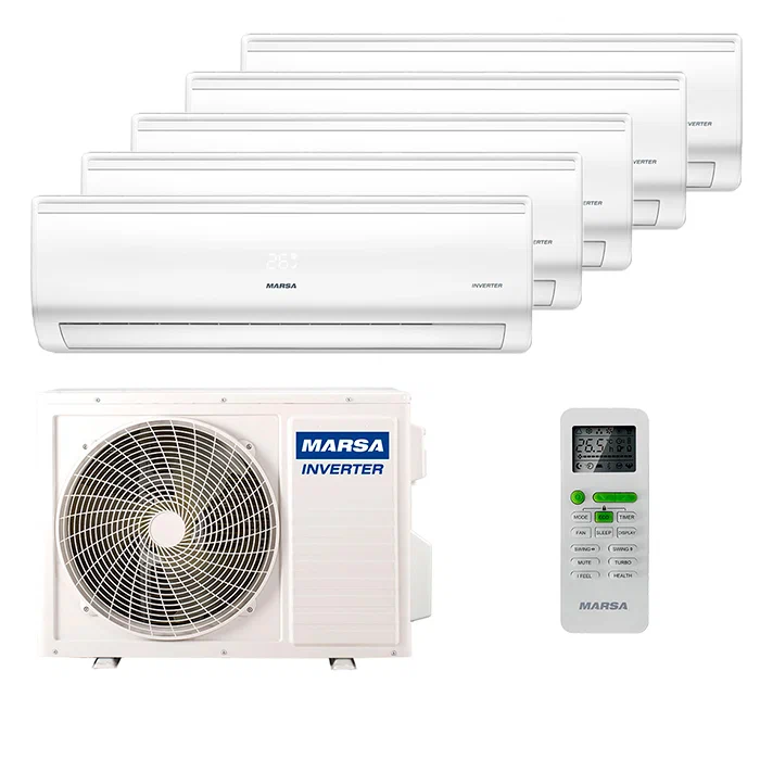 Мульти сплит-система на 5 комнат Marsa MRK-T09PA + MRK-T12PA x 4 / MRK-5M42HTPE-W